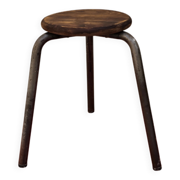 Low tripod stool compass legs circa 1950 tubular metal