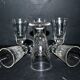 Series of 6 mazagran bistrot coffee glasses in thick glass 1900-1920