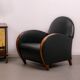 Pair of mid-century leather armchairs, circa 1970, made in Belgium.