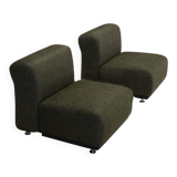 Set of two fabric and fiberglass easy chairs by Alberto Rosselli for Saporiti