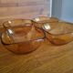 Set of 4 vintage amber glass bowls by Vereco.