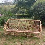 3-seater rattan bench from the 70s