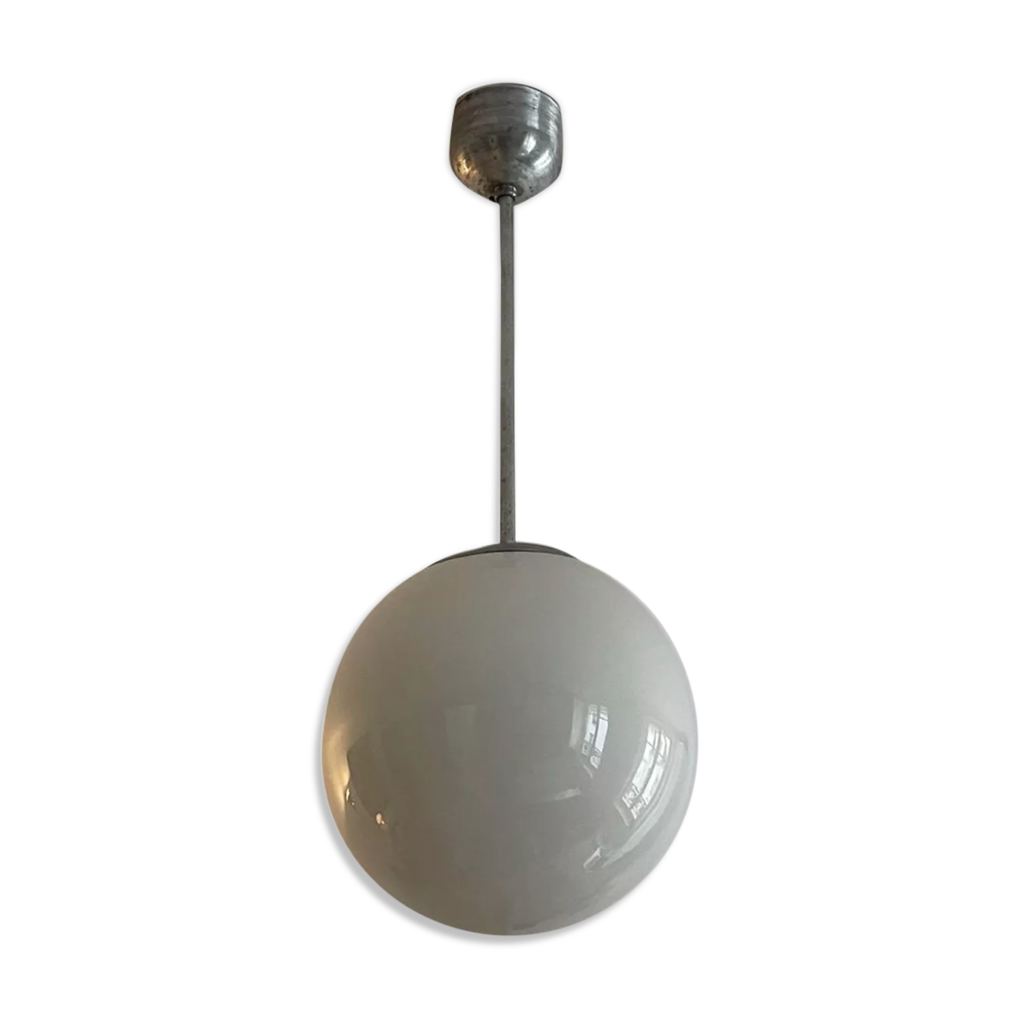 Vintage chandelier opal globe, art deco 1930
