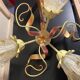 Ancien luminaire applique plafonnier florentine bouquet floral design 1970