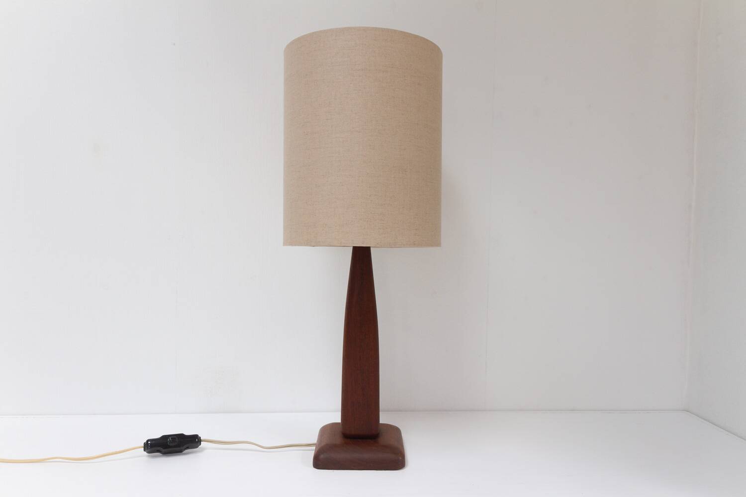 Vintage Danish Teak Table Lamp, 1960s