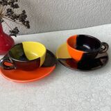 Set of 2 two-tone Vallauris Gaby Ceram cups