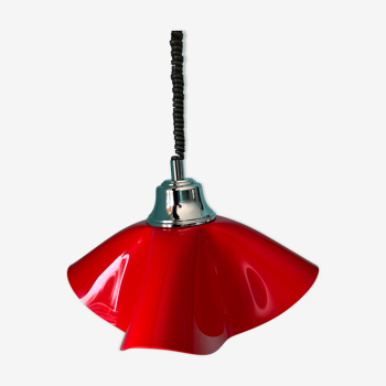 Ceiling pendant lamp / vintage and retro ceiling lamp / 1970s / red colour