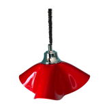 Ceiling pendant lamp / vintage and retro ceiling lamp / 1970s / red colour
