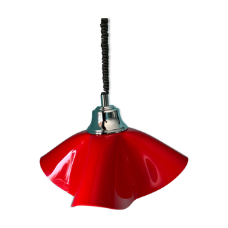 Ceiling pendant lamp / vintage and retro ceiling lamp / 1970s / red colour