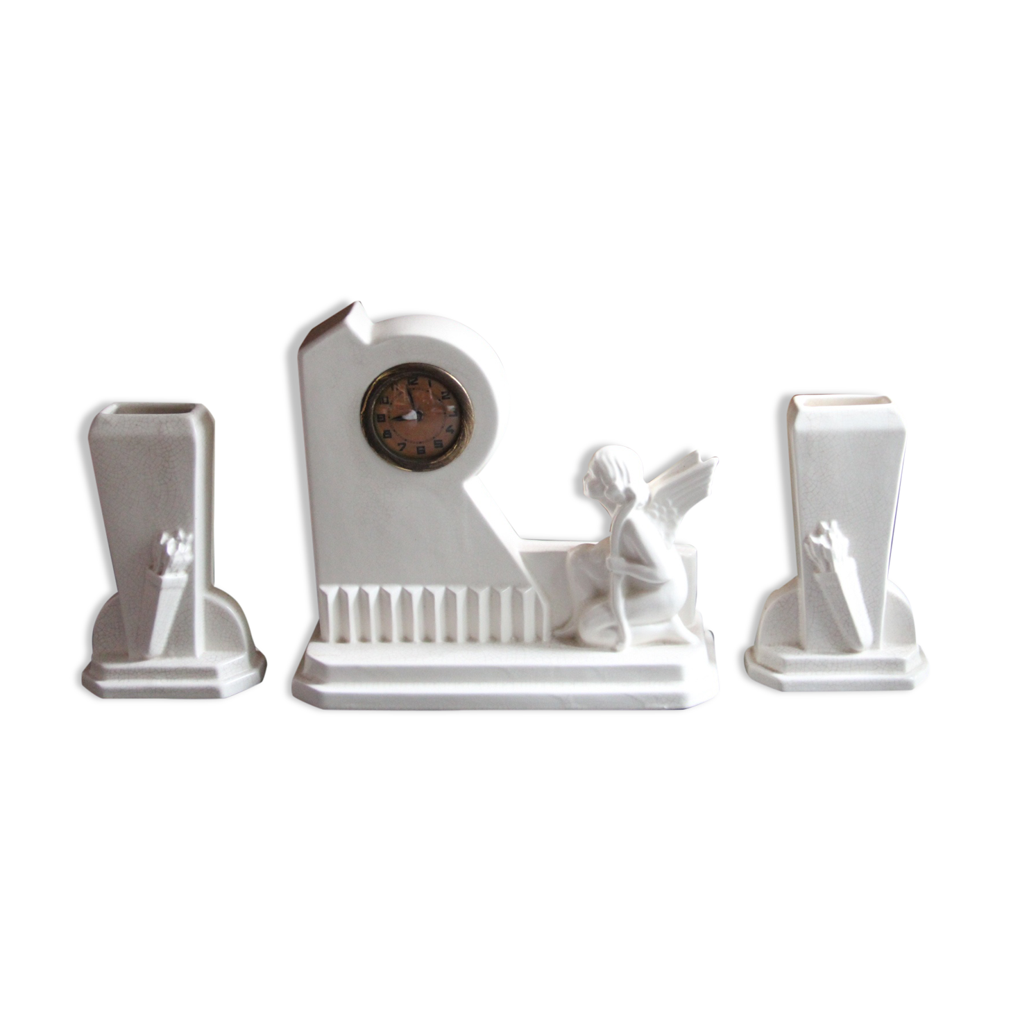 Clock pendulum art-deco fireplace decoration