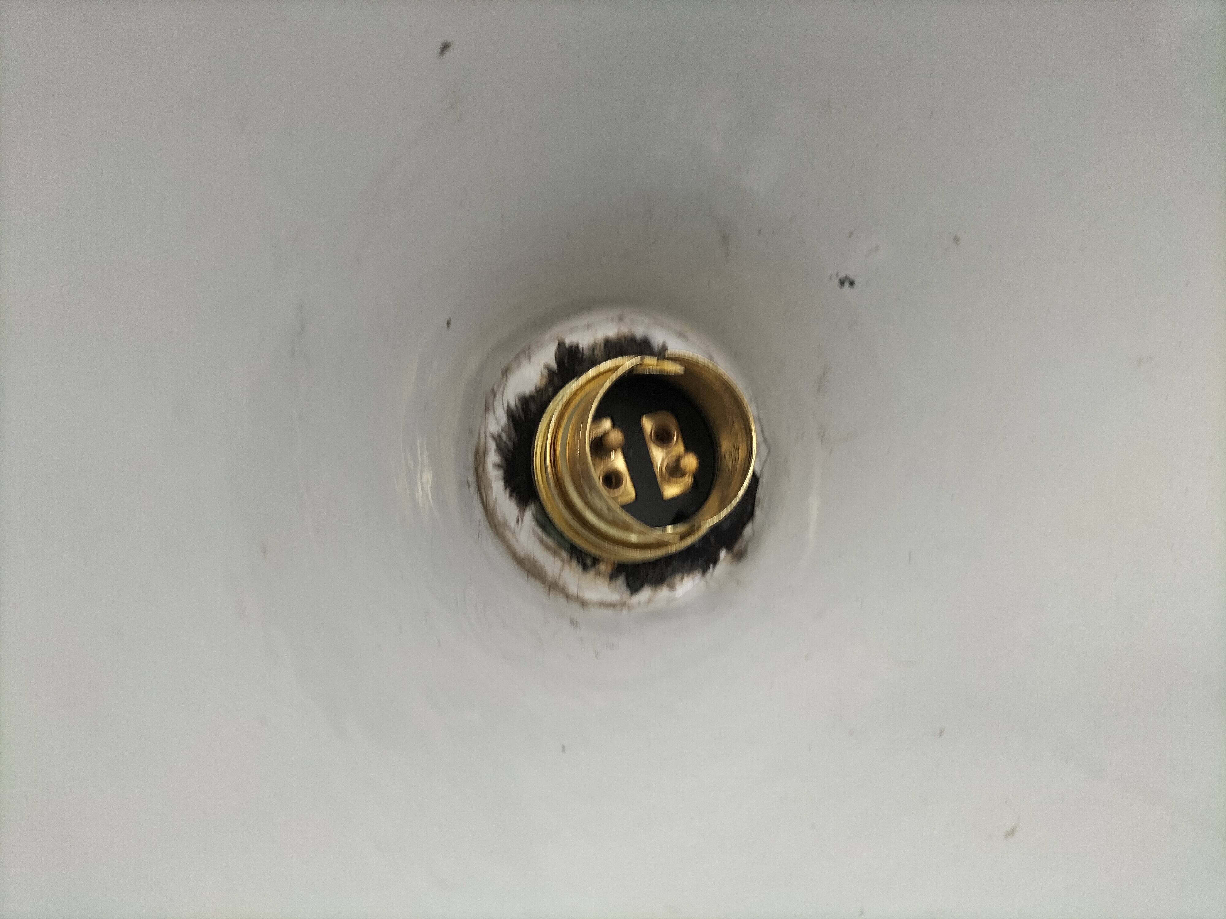 2 enameled sheet metal cone pendants