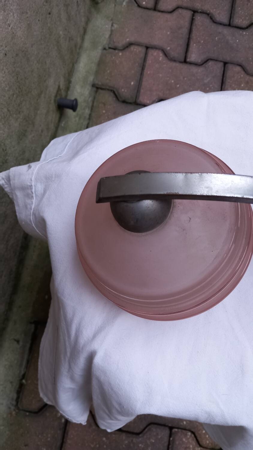 Vintage pink opaline wall lamp