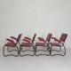 Set of 4 armchairs and a coffee table with tubular structure in Bauhaus style, 1950s.