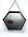 Italian Mid-Century Hexagonal wood wall mirror