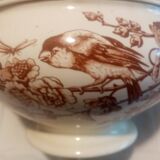 Superb and rare soup tureen, flowers model, clairefontaine faience