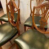 Suite of six Natural Wood Model chairs with 20th century wheat cobs