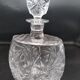 Carafe et  6 verres à cognac en cristal taillé main . Années 60 .