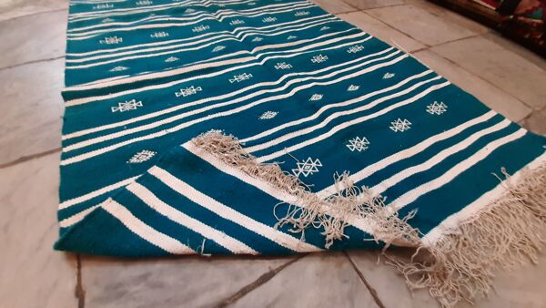 Tapis bleu marocain berbère - 150x110cm