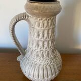 Antique Pitcher Vase With Handle Grey Ceramic West Germany Vintage Decoration #