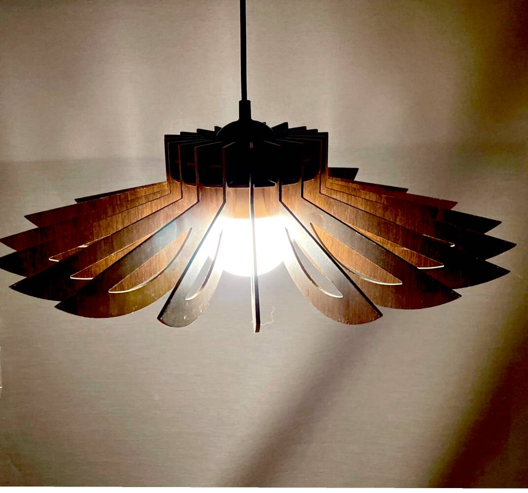 Wooden hanging lamp