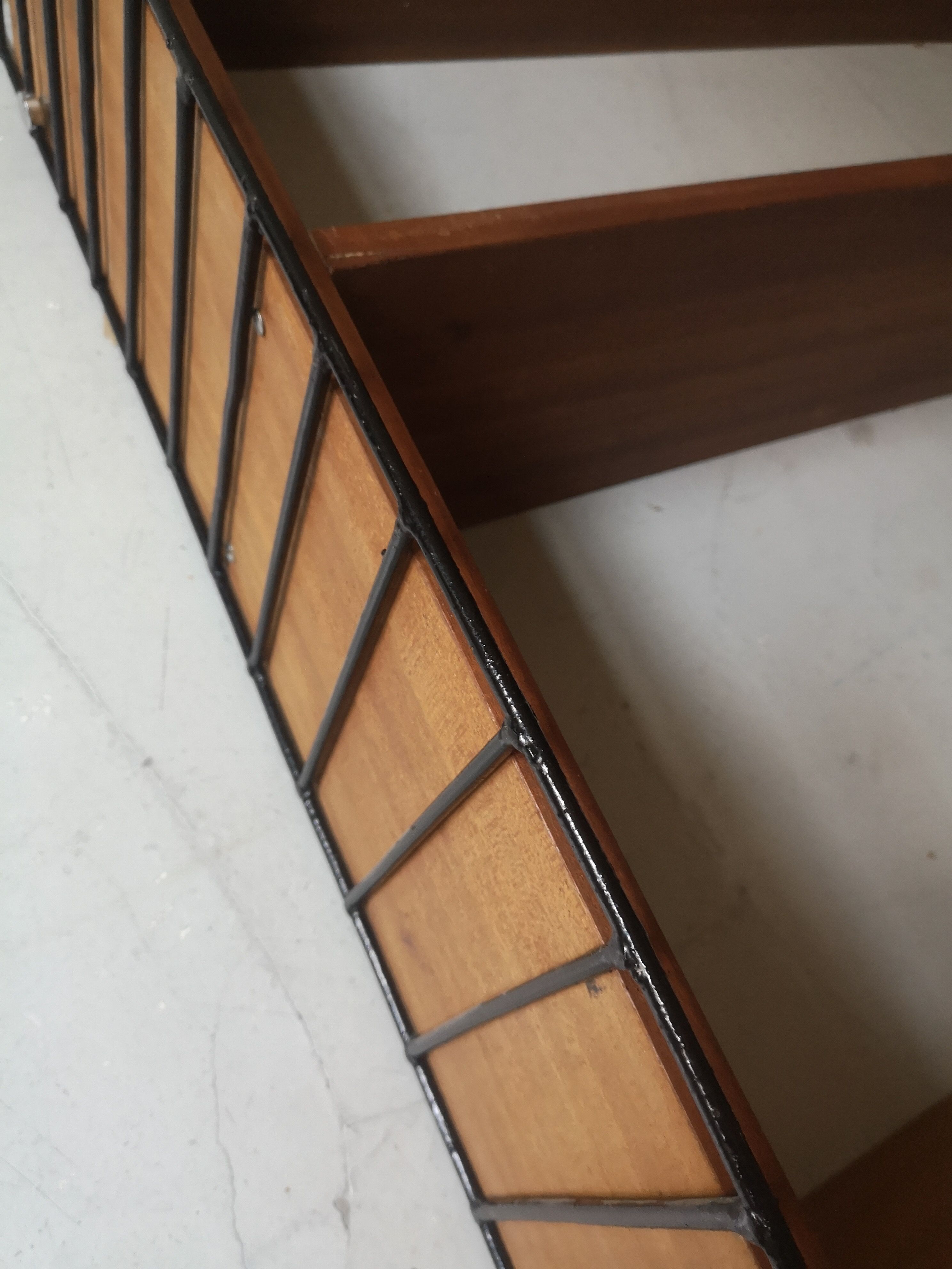 Wall mounted floor wired wood and metal string 1960