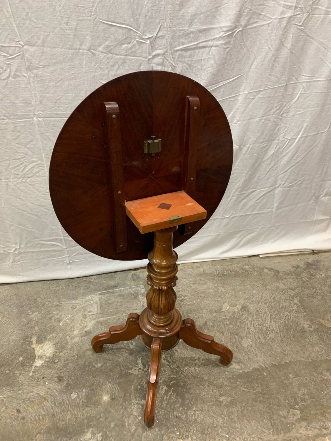Antique Louis Philippe Walnut Tilting Pedestal Table
