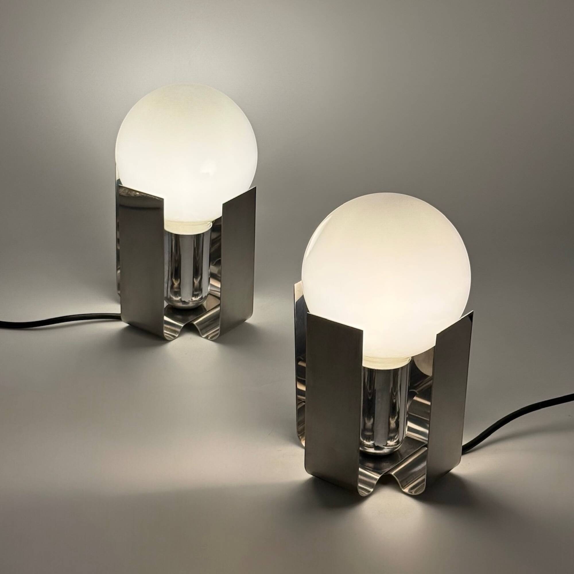 Pair of 70s Design Lamps 'BILIA' by Claudio Salocchi for Lumenform, 1970s