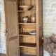 Restored solid oak bonnetière wardrobe