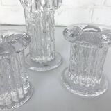 Glass candlesticks, Göran Wärff for Kosta Boda, Sweden, 1970s, set of 3