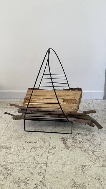 Magazine rack vintage log holder