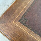 Louis XVI desk in solid wood and burgundy leather