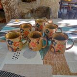 Six stoneware mugs