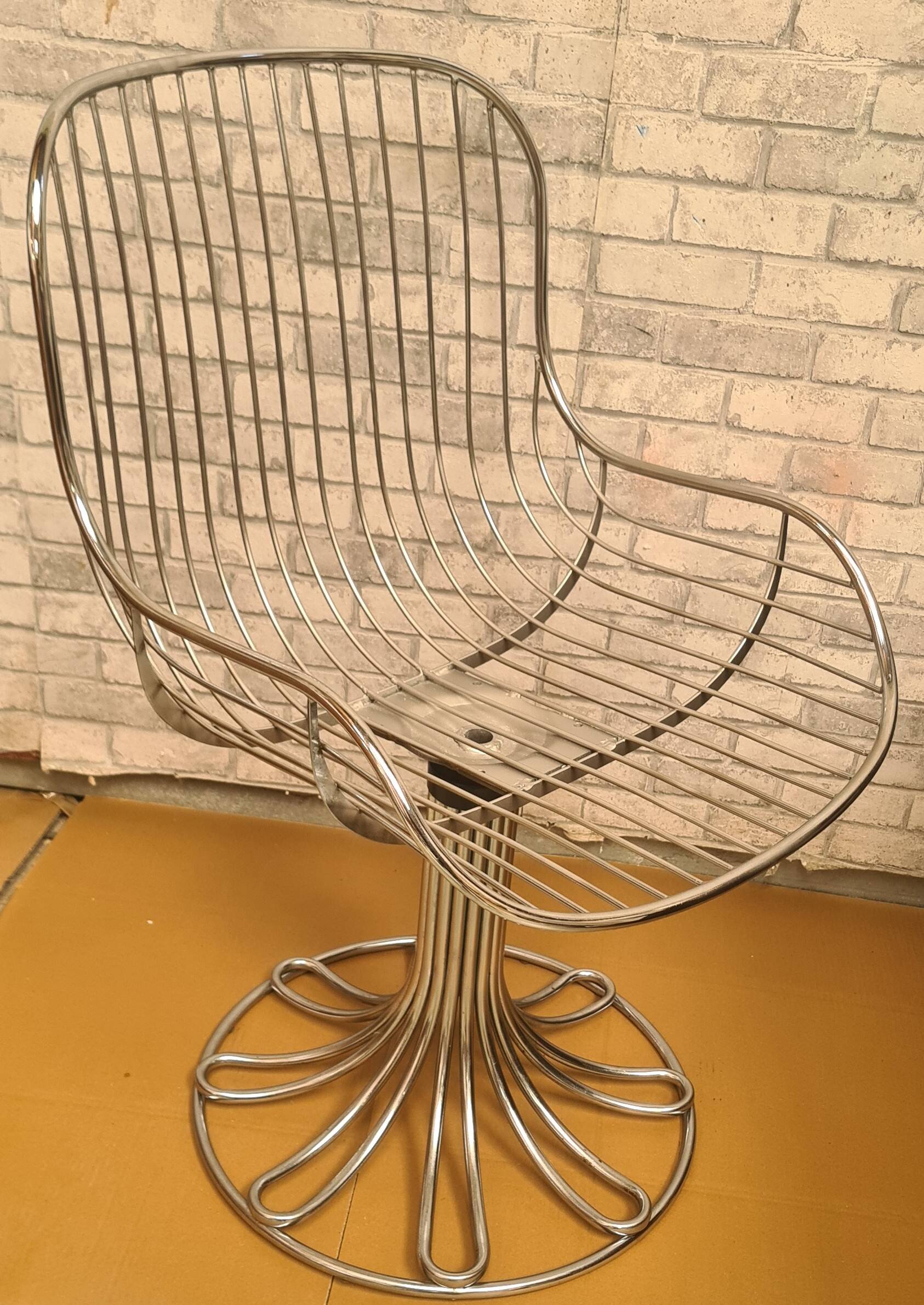 Metal chair by Gastone Rinaldi 1960 cushion piet mondrian very good and
