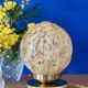 Vintage Art Deco globe table lamp in yellow Clichy glass.