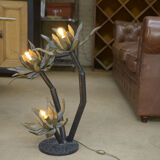 Bronze lamp with 3 Flowers 1960