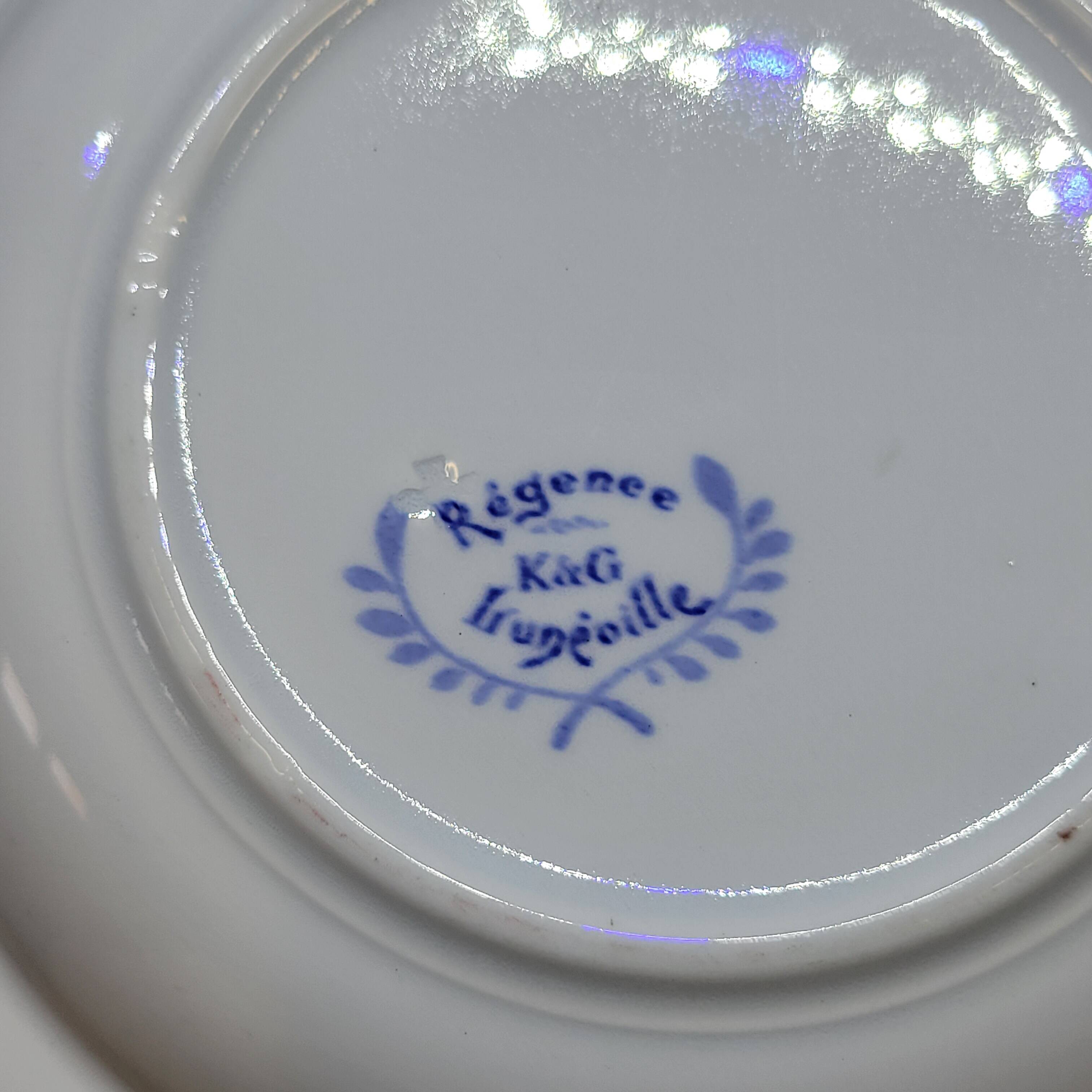 9 Antique KG Lunéville Plates, Regence Model