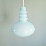 Space Age pendant light in blue opaline, Peill & Putzler, 1970
