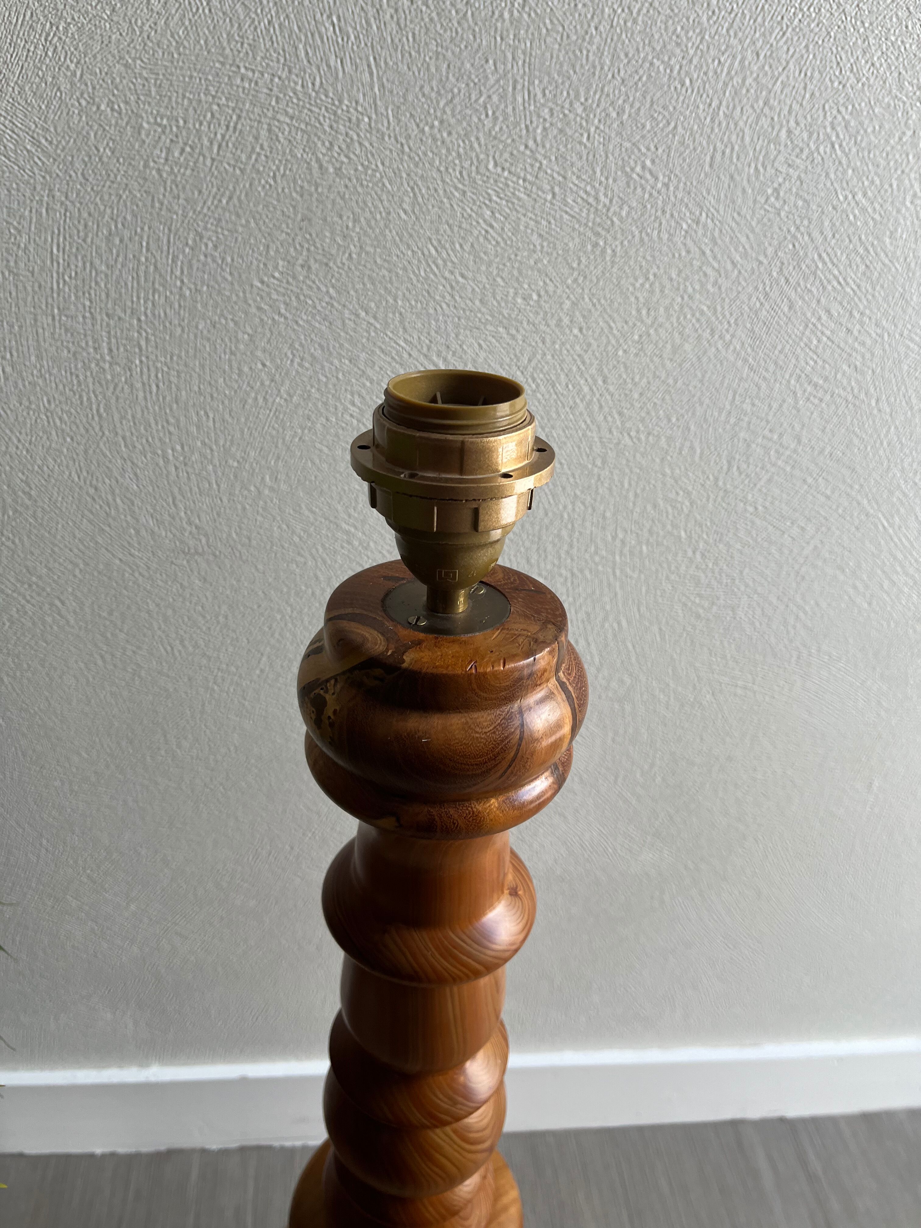 Vintage turned wooden lamp base
