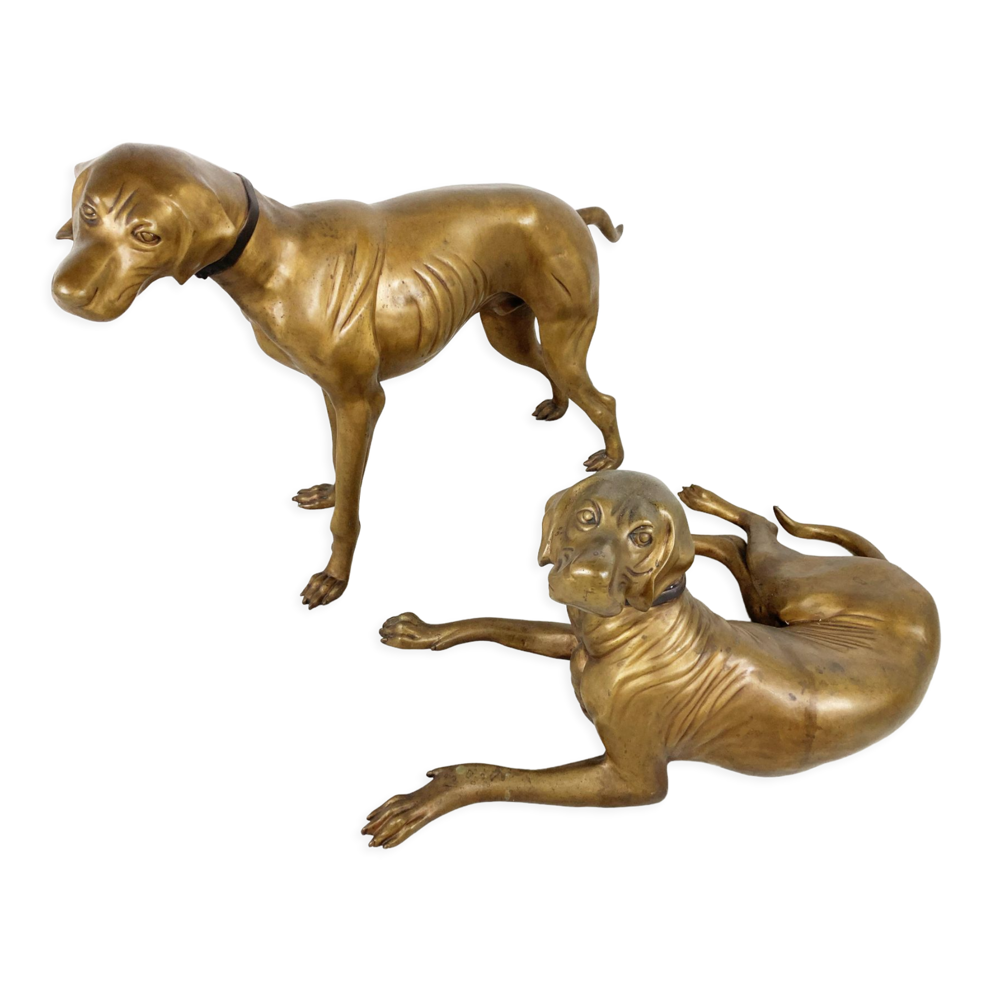 Life size brass dog sculpture, 1960s