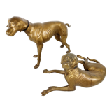 Life size brass dog sculpture, 1960s