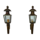 Pair of vintage wall lamps carriage lanterns, electrified with 4 faces. Year 40 50