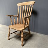 Light colored elm wood English Windsor armchair