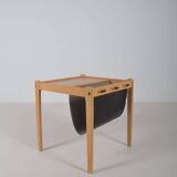 Danish side table with magazine holder by S.P. Jensen for BRDR Furbo, 1960s