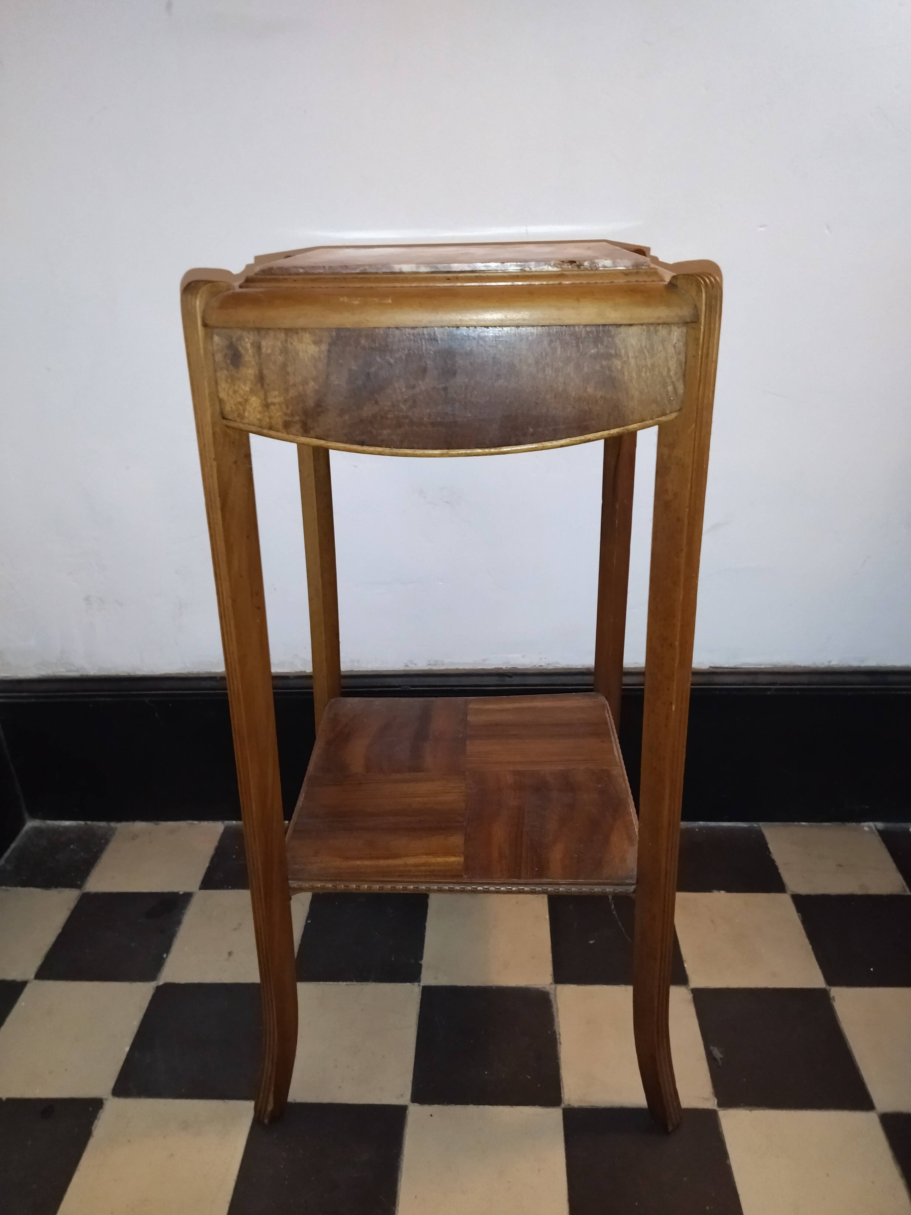 Selette art-deco wood and marble