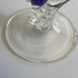 Soliflore ancien en verre bleu