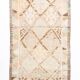 Tapis de couloir vintage turc crème et marron 3x12, 79x366 cm