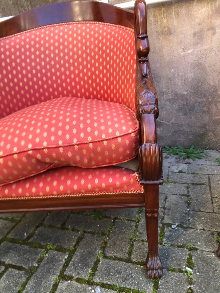 Mahogany armchair in First Empire style