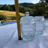 Lot 2 serving jam jars