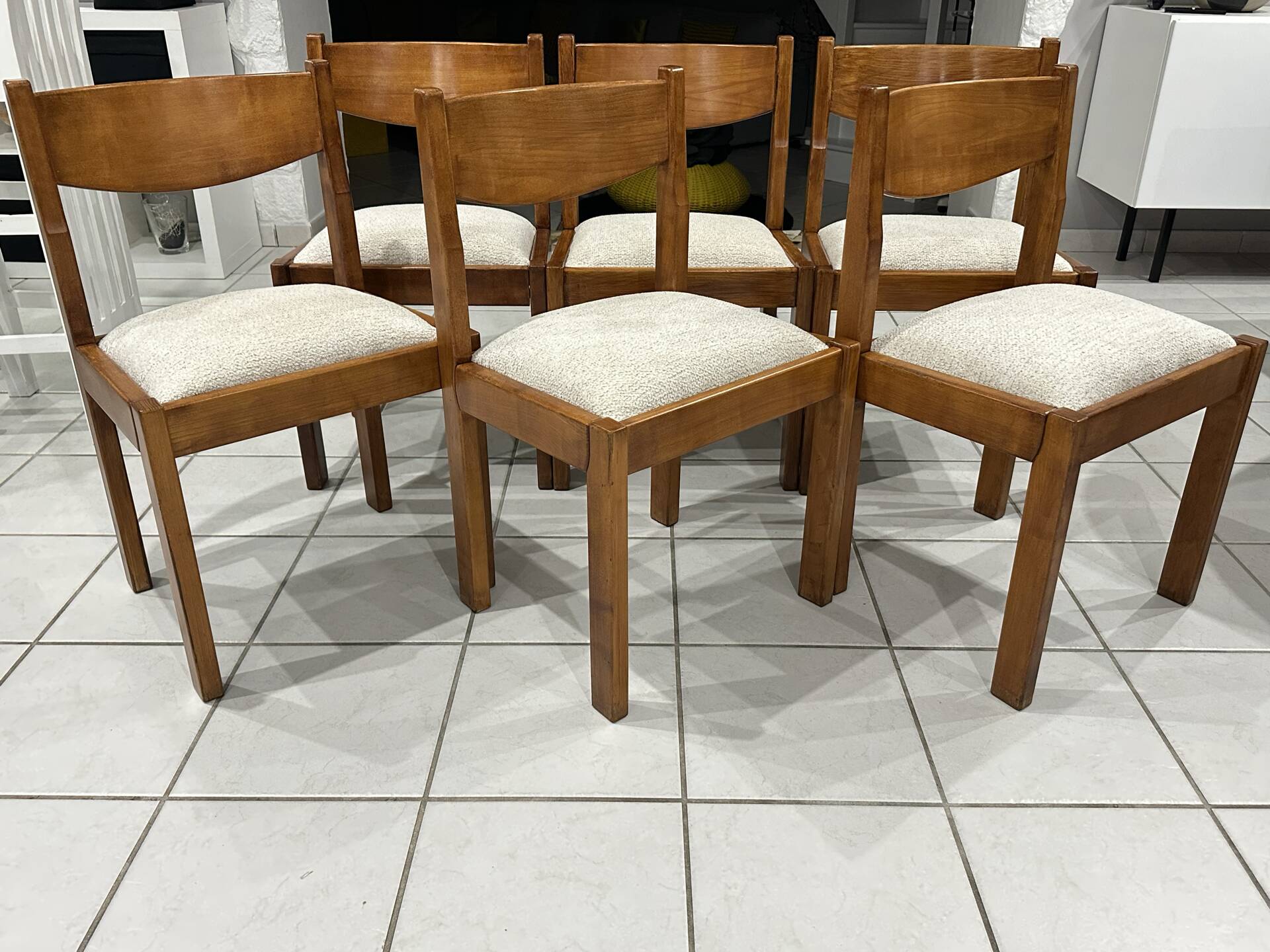 Set of 6 elm chairs from Regain vintage 1980.
