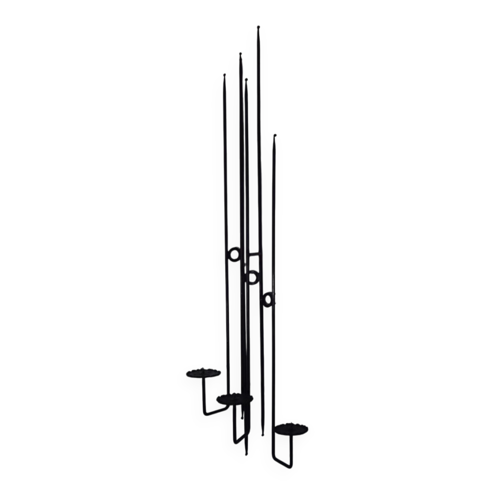 Brutalist German Iron Wall Candleholder, 1960s